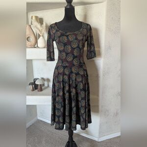 Elegant Multicolor Patterned Dress